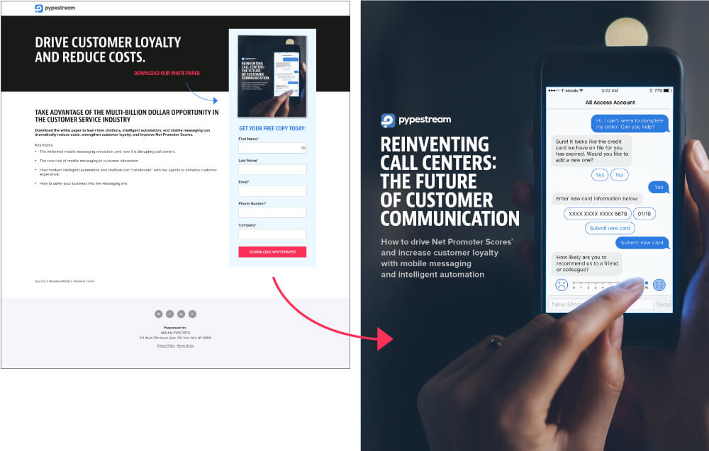 Pypestream landing page white paper Pypestream landing page white paper